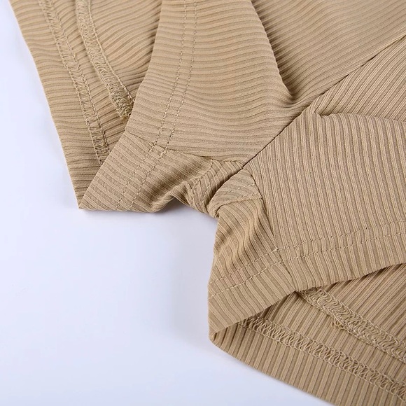 SALE! Beautiful beige knitted cotton outfit set loungewear top shorts XS S M - Picture 4 of 14